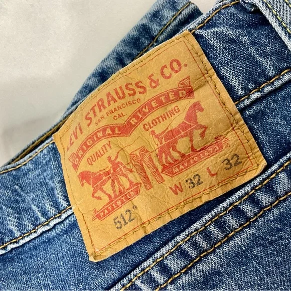 Levi's 512 Slim Taper Fit Blue Jeans W32 L32 - Picture 8 of 8